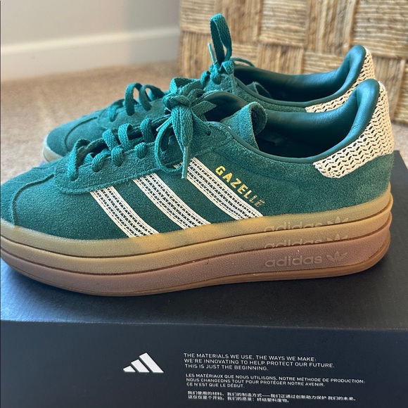 Adidas GAZELLEs Green / White / Gold, 7 - Picture 4 of 9
